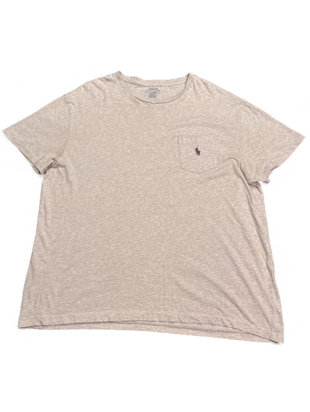 Polo Ralph Lauren T Shirt Mens Size Large Beige Short Sleeve Pony Crew Neck Tee